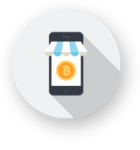 Illustration of a smartphone with a bitcoin on it' screen.